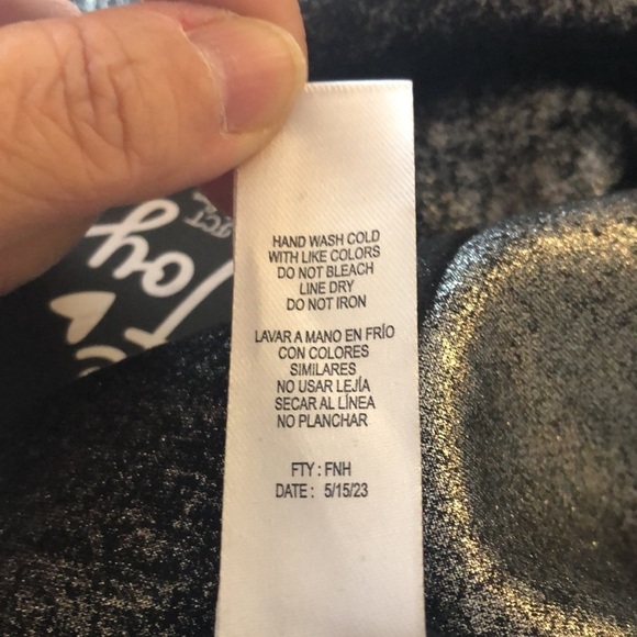 Jolie & Joy/ NWT/ pull on pants/ black and silver shimmer/ L - Picture 12 of 14